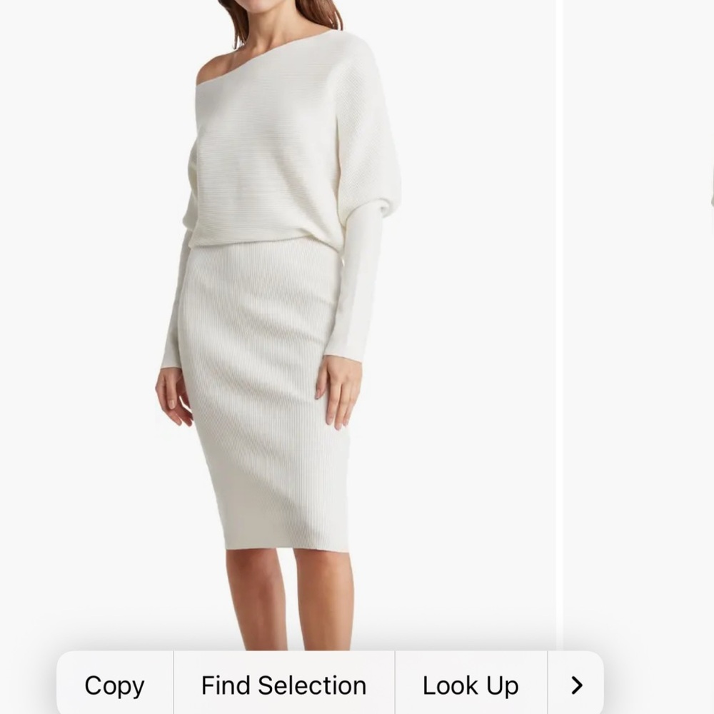 Love By Design Cream Fitted Sweater Dress - Picture 5 of 6